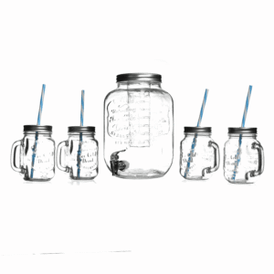 Dispensador Vintage 8 litros + 4 vasos con pitillo
