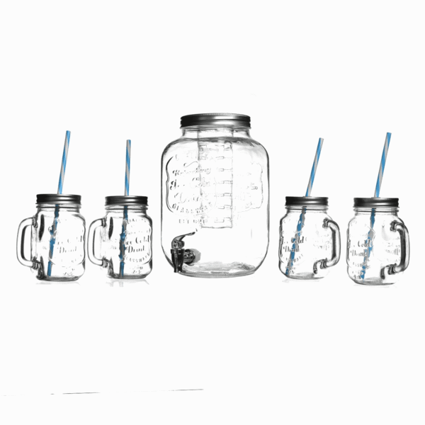 dispensador vidrio 8l vasos vintage frontal