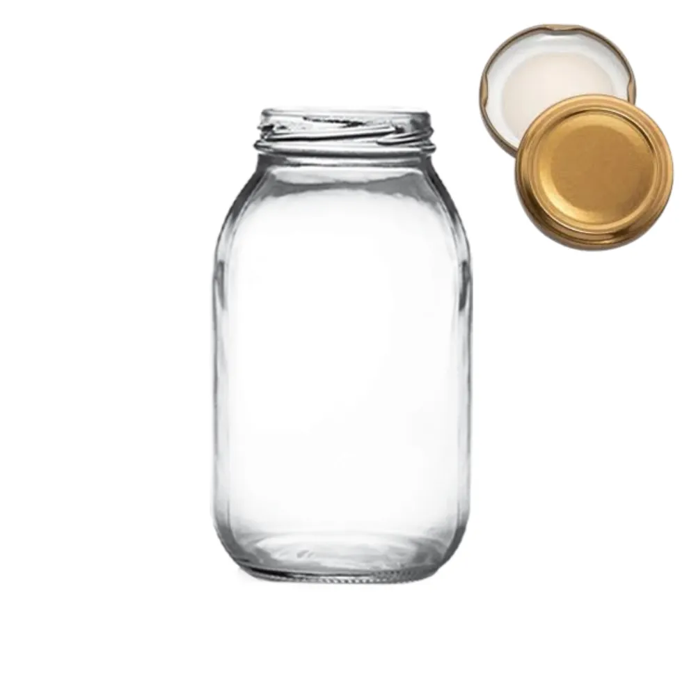 Frasco de vidrio 750 ml con Tapa Dorada | Envase multiusos 3 Frasco de vidrio 750 ml con Tapa Dorada | Envase multiusos - Imagen 3