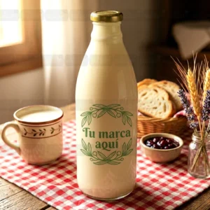 Botella de vidrio 1000 ml ambientada con kefir marca de agua