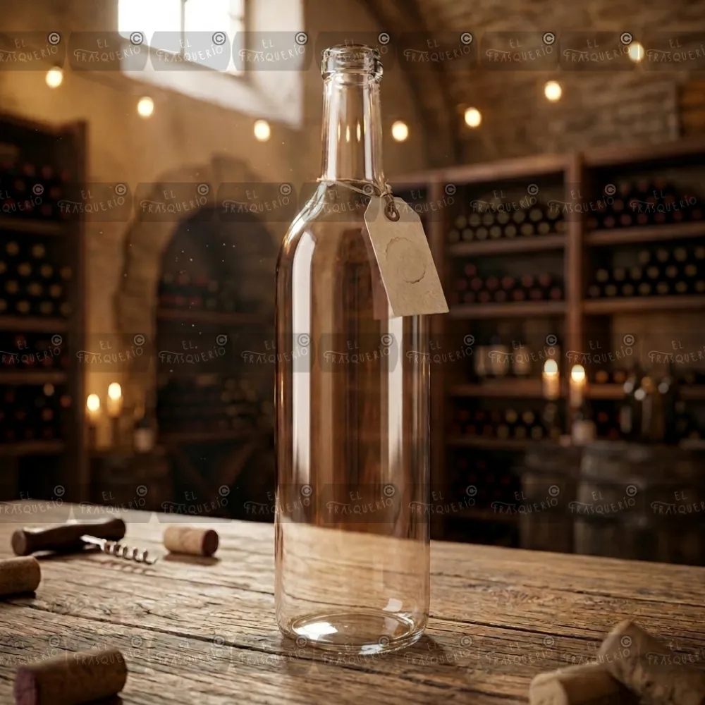 Botella de vidrio 750 ml transparente con tapa plástica | Alta calidad 4 Botella de vidrio 750 ml transparente con tapa plástica | Alta calidad - Imagen 4