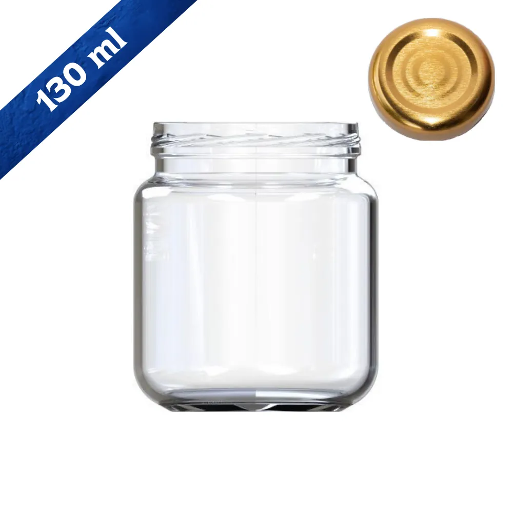 Frasco de vidrio 130 ml con Tapa Dorada | Versátil 1 Frasco de vidrio 130 ml EA4186-48-24 cinta capacidad