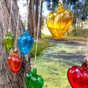 corazones vidrio ambientados naturaleza