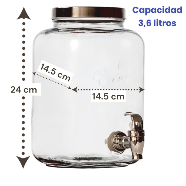 Dispensador 3.6 litros en vidrio - Imagen 2