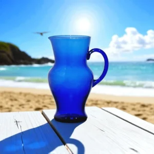 Jarra Glassart 1 5 litros azul cobalto en la playa