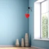 corazon colgante pequeno fondo azul