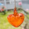 corazon colgante pequeno naranja