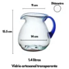 jarra vidrio linea azul 1.4l dimensiones