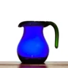 jarra vidrio mini azul cobalto 450cc base madera