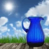 jarra vidrio samaritana estriada 1.5l azul cobalto fondo cielo