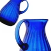 jarra vidrio samaritana estriada 1.5l azul cobalto perspectiva