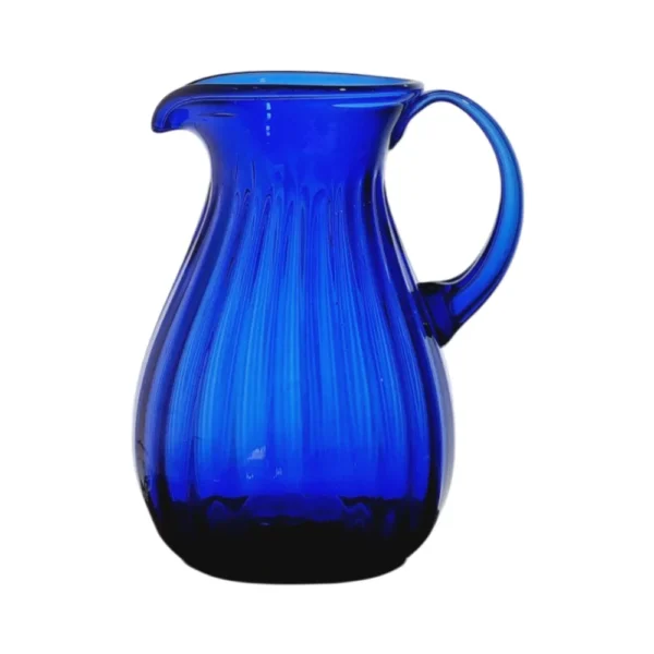 jarra vidrio samaritana estriada 1.5l azul cobalto ppal