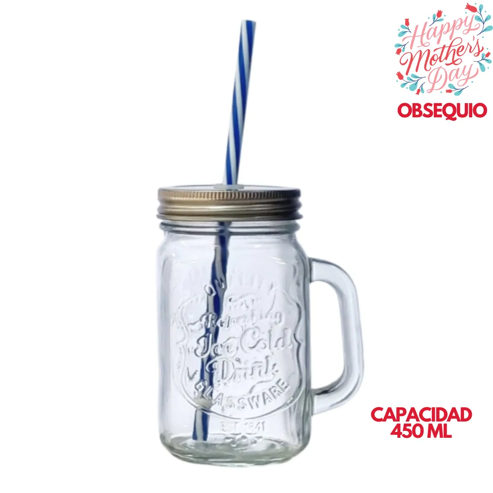 vaso vidrio con tapa