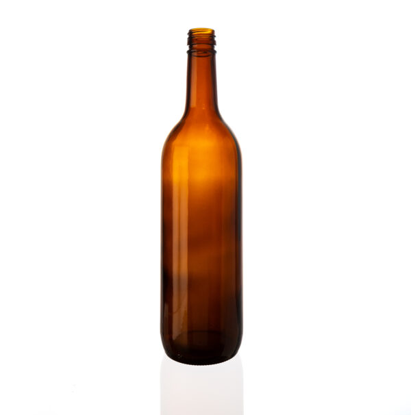 Botella vino 750 ml con tapa plástica ambar