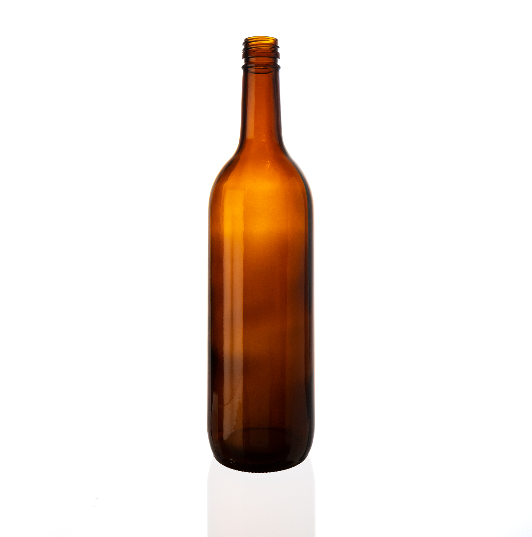 Botella vino 750 ml con tapa plástica ambar