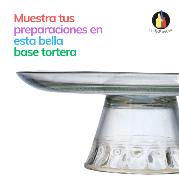 Base tortera #2 de vidrio 24 cm | Elegante y práctica - Imagen 3