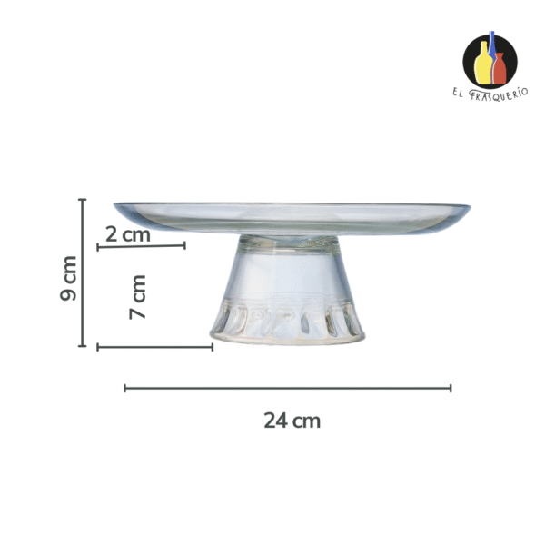 Base tortera #2 de vidrio 24 cm | Elegante y práctica - Imagen 2