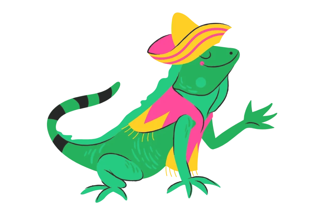 Home 20 iguana con sombrero mexicano