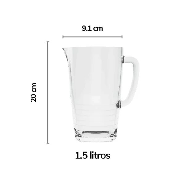 Jarra Nápoles de vidrio 1.5 L | Diseño clásico y funcional - Imagen 3