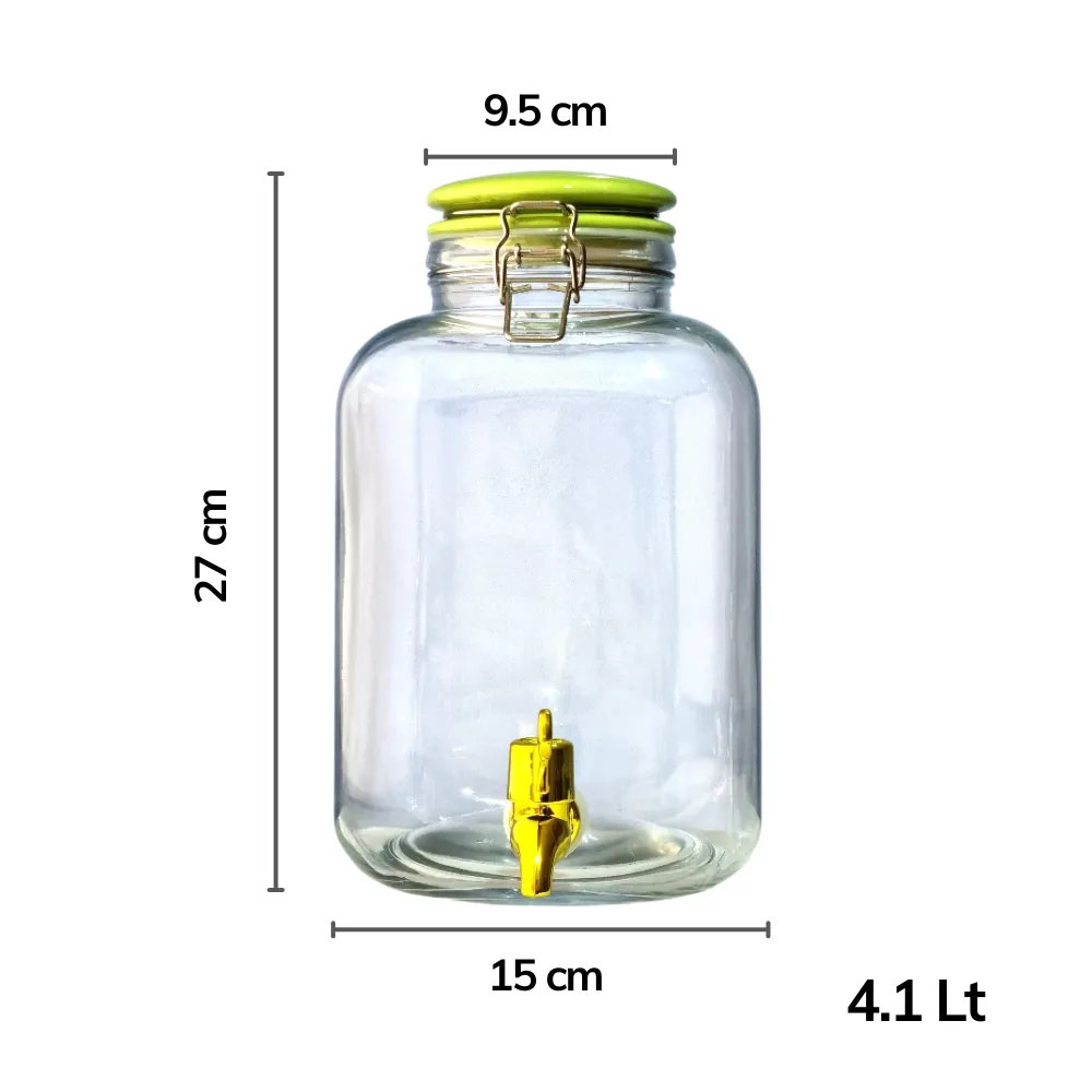 Dispensador para bebidas 4.1 litros con medidas fondo blanco