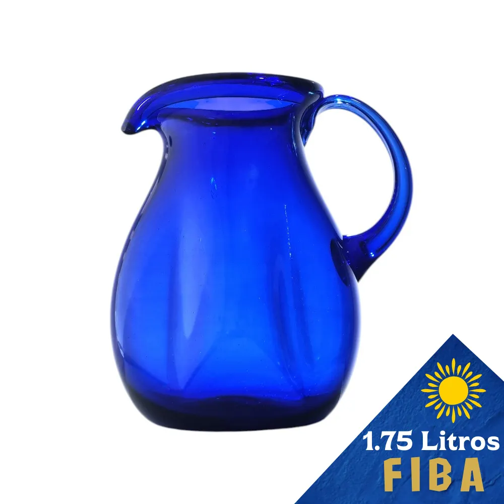 Jarra Fiba 1.75 litros en azul cobalto fondo blanco
