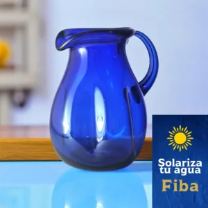 Jarra Fiba en vidrio azul cobalto de 1.75 litros para solarizar agua