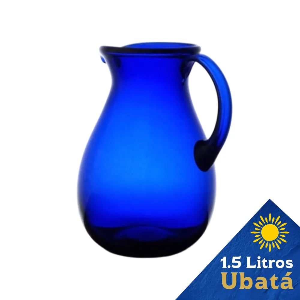Jarra Ubata samaritana 1.5 litros en azul cobalto fondo blanco