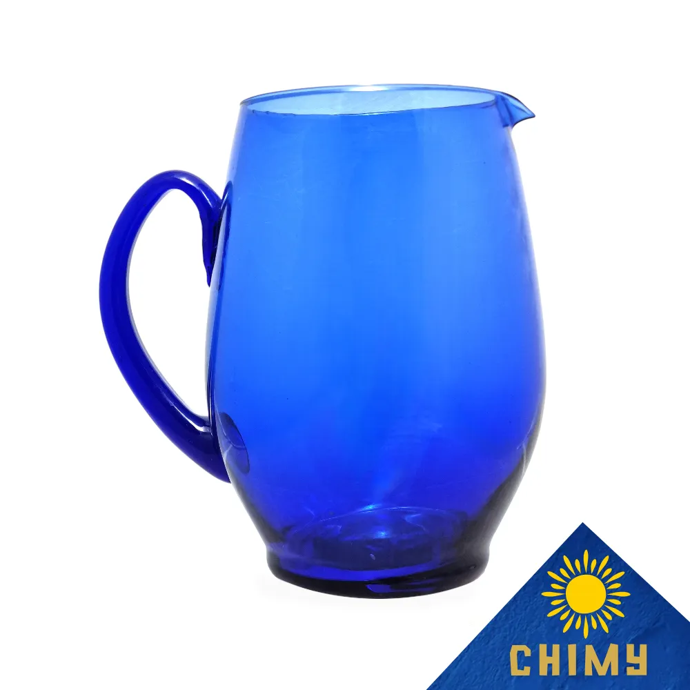 Jarra Chimy gorda lisa 2.5 litros azul cobalto fondo blanco con nombre