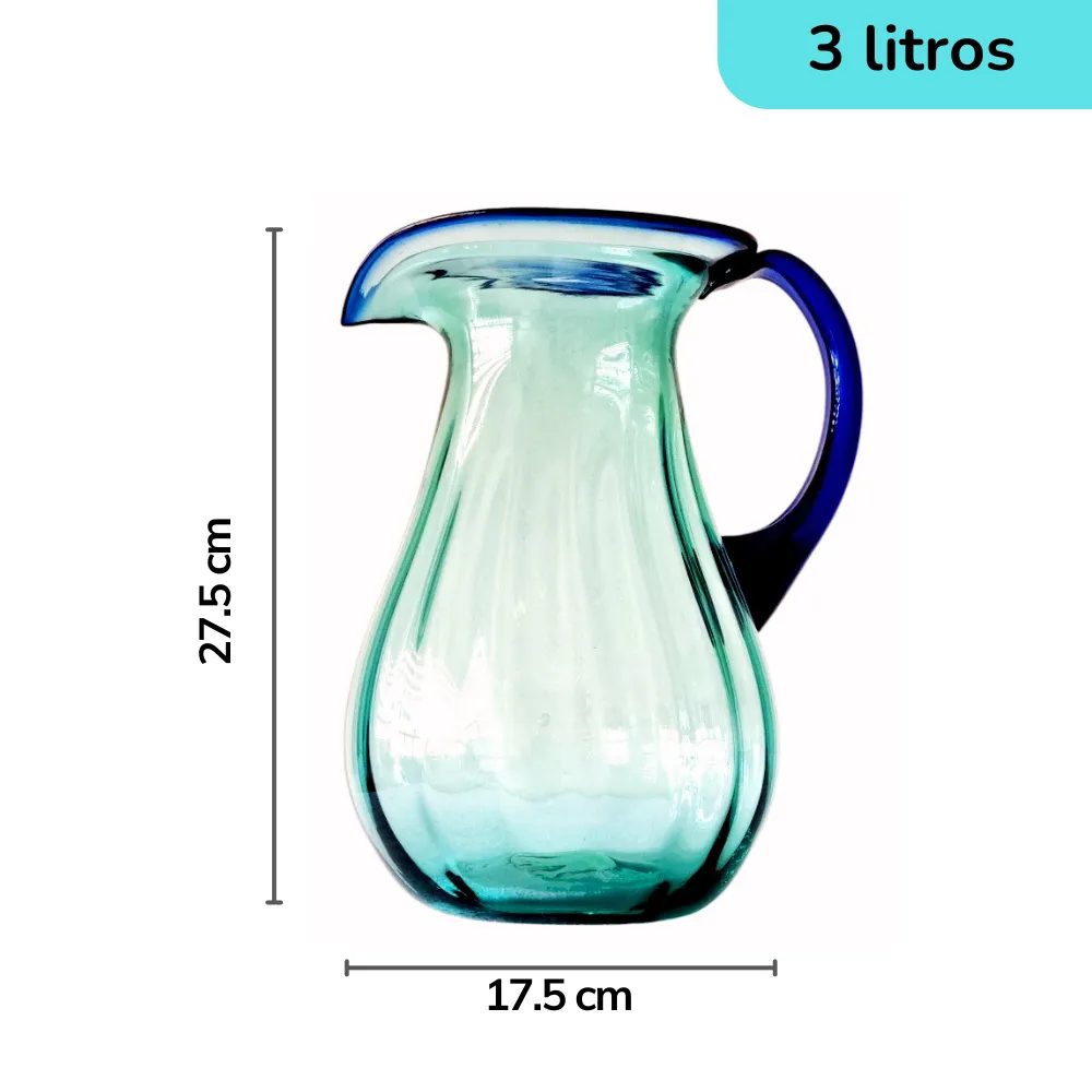jarra mexicana 3 litros linea azul medidas y capacidad