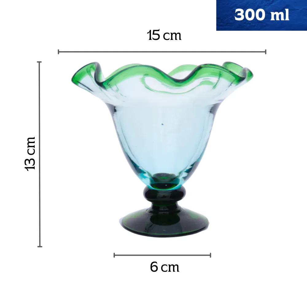 Home 38 Copa helado linea verde artesanal fondo blanco medidas y capacidad