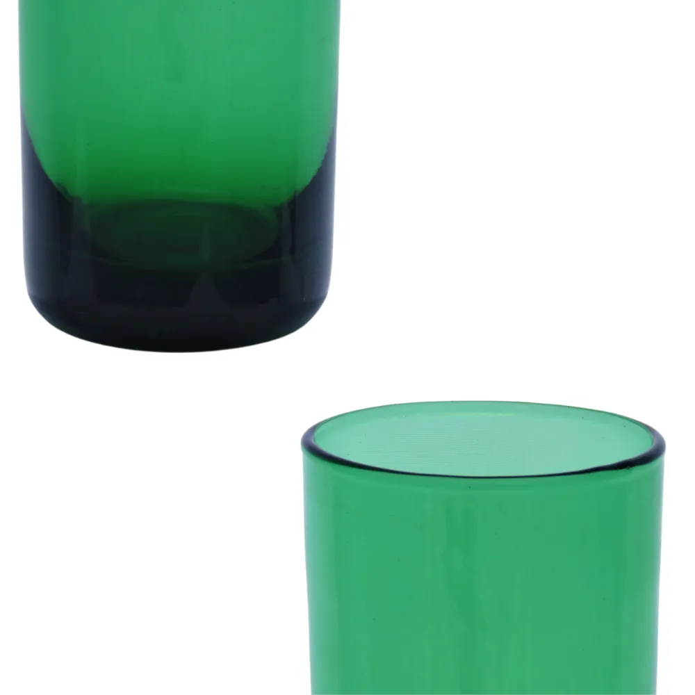 Home 38 Vaso verde artesanal 400 ml fondo blanco enfoque boca y base