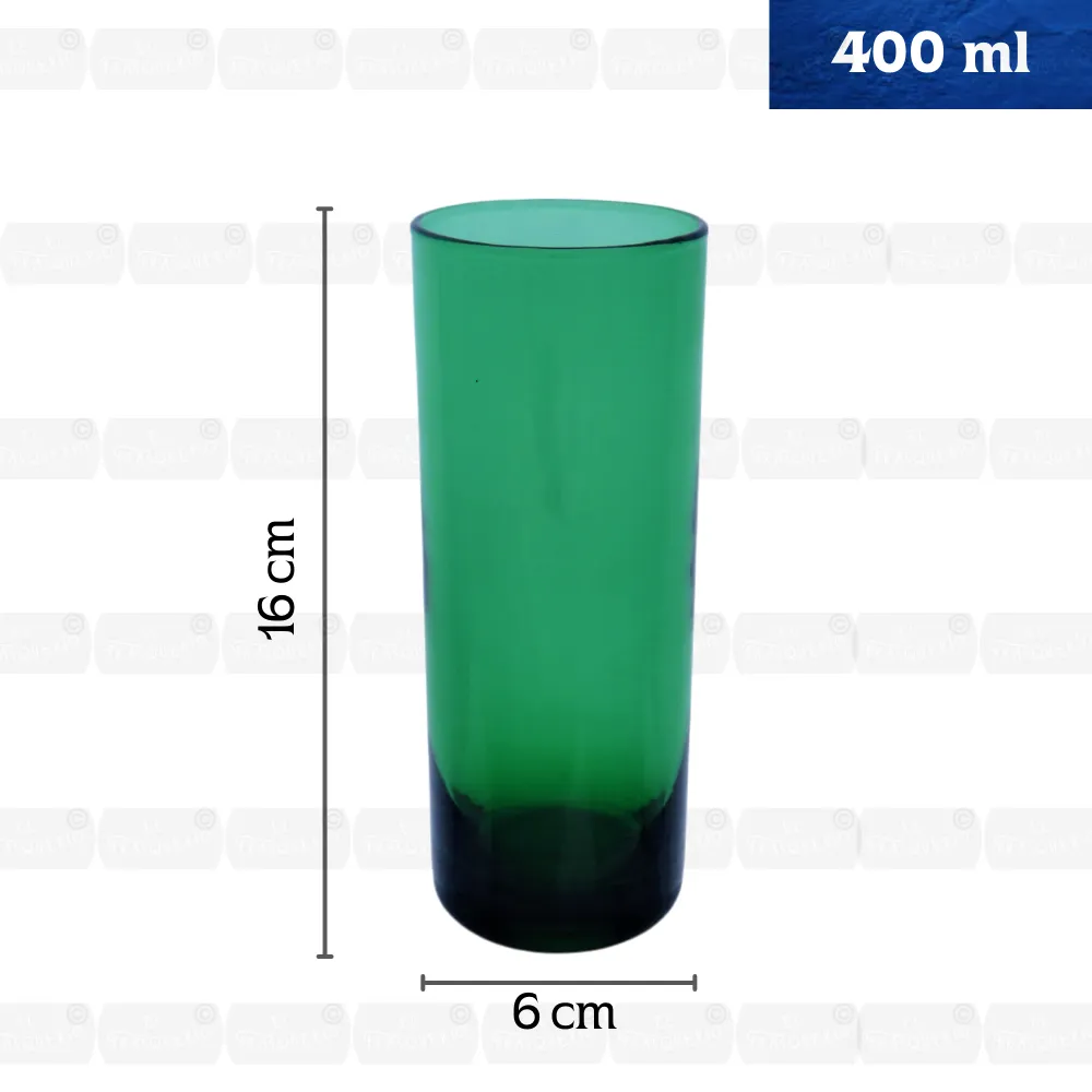 Home 37 Vaso verde artesanal 400 ml fondo blanco medidas y capacidad