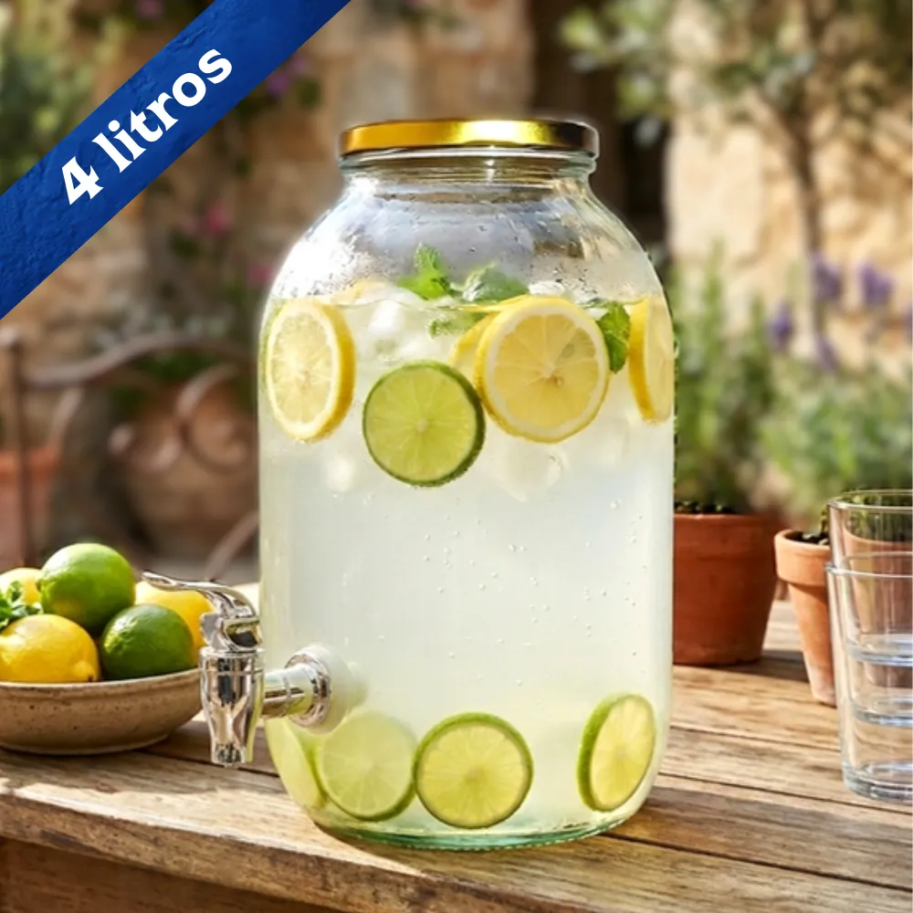 Home 42 Dispensador de bebidas en Vidrio Limoncello 4 Litros ambientado