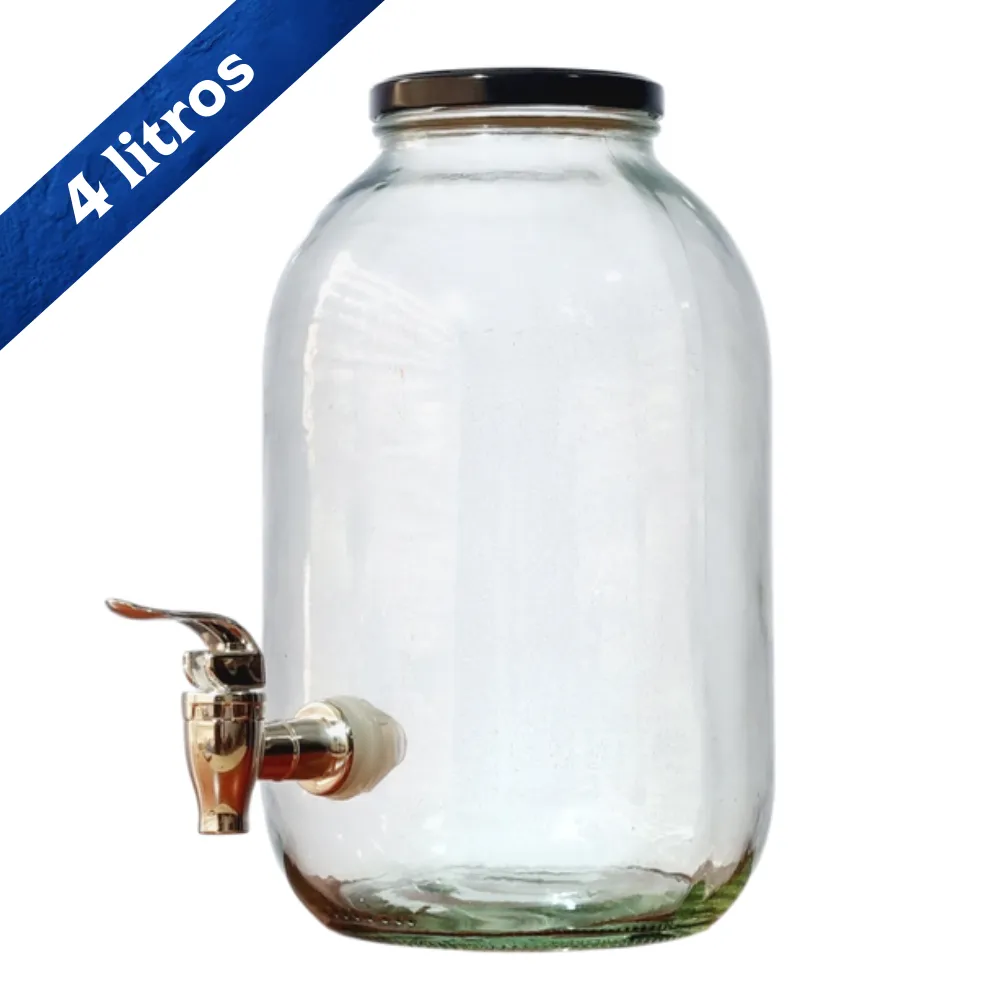 Home 47 Dispensador de bebidas en Vidrio Limoncello 4 Litros capacidad 1
