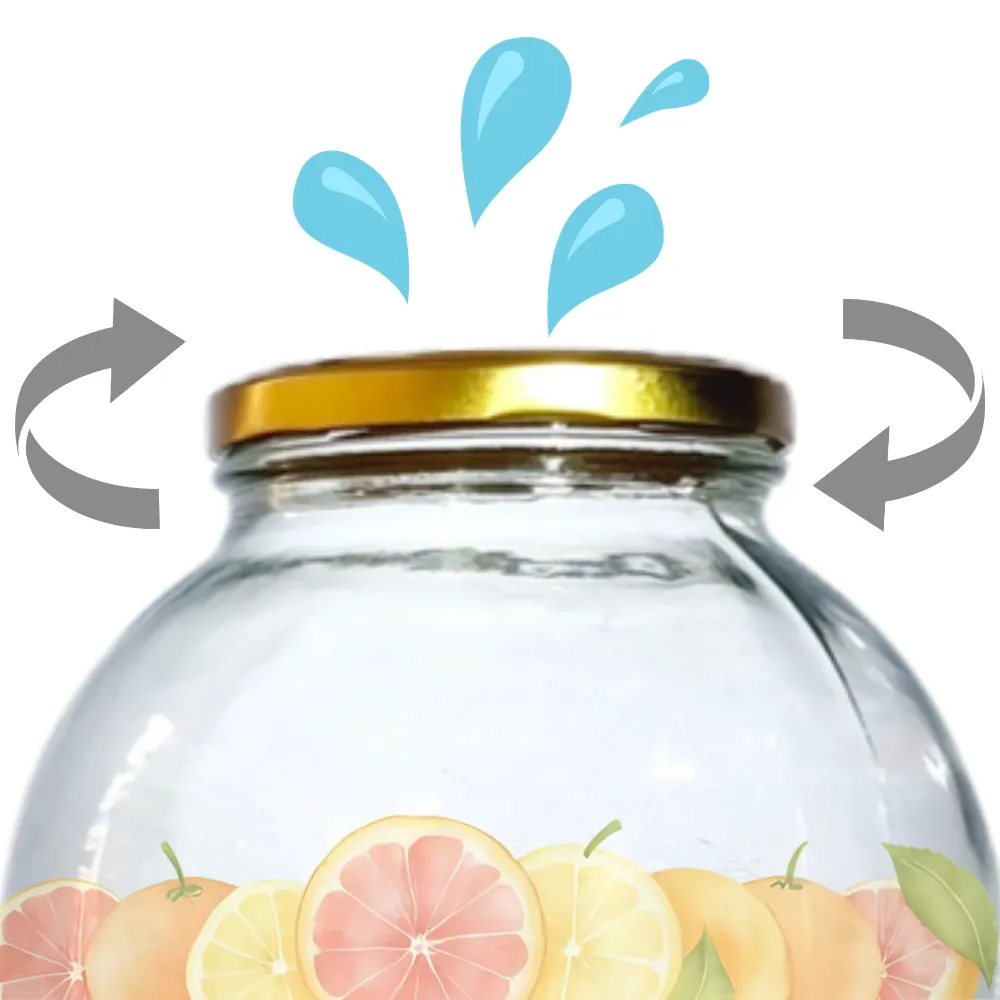 Dispensador de bebidas en vidrio Limoncello 4 litros Tapa y llave dorada 5 Dispensador de bebidas en vidrio Limoncello 4 litros Tapa y llave dorada - Imagen 5