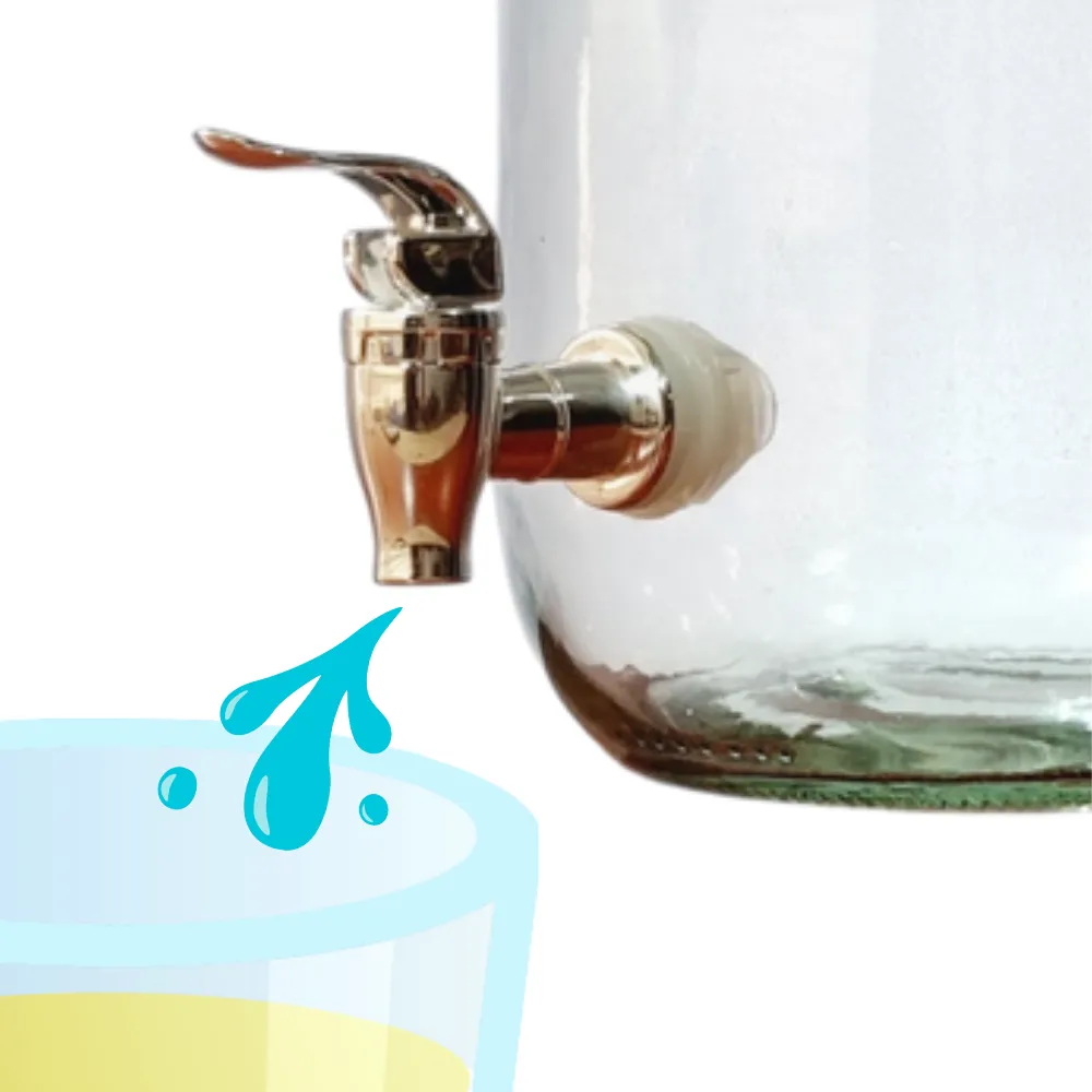 Home 49 Dispensador de bebidas en Vidrio Limoncello 4 Litros llave gris