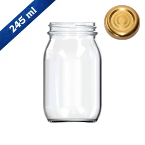 Frasco de vidrio 245 ml redondo EA1261-53 capacidad