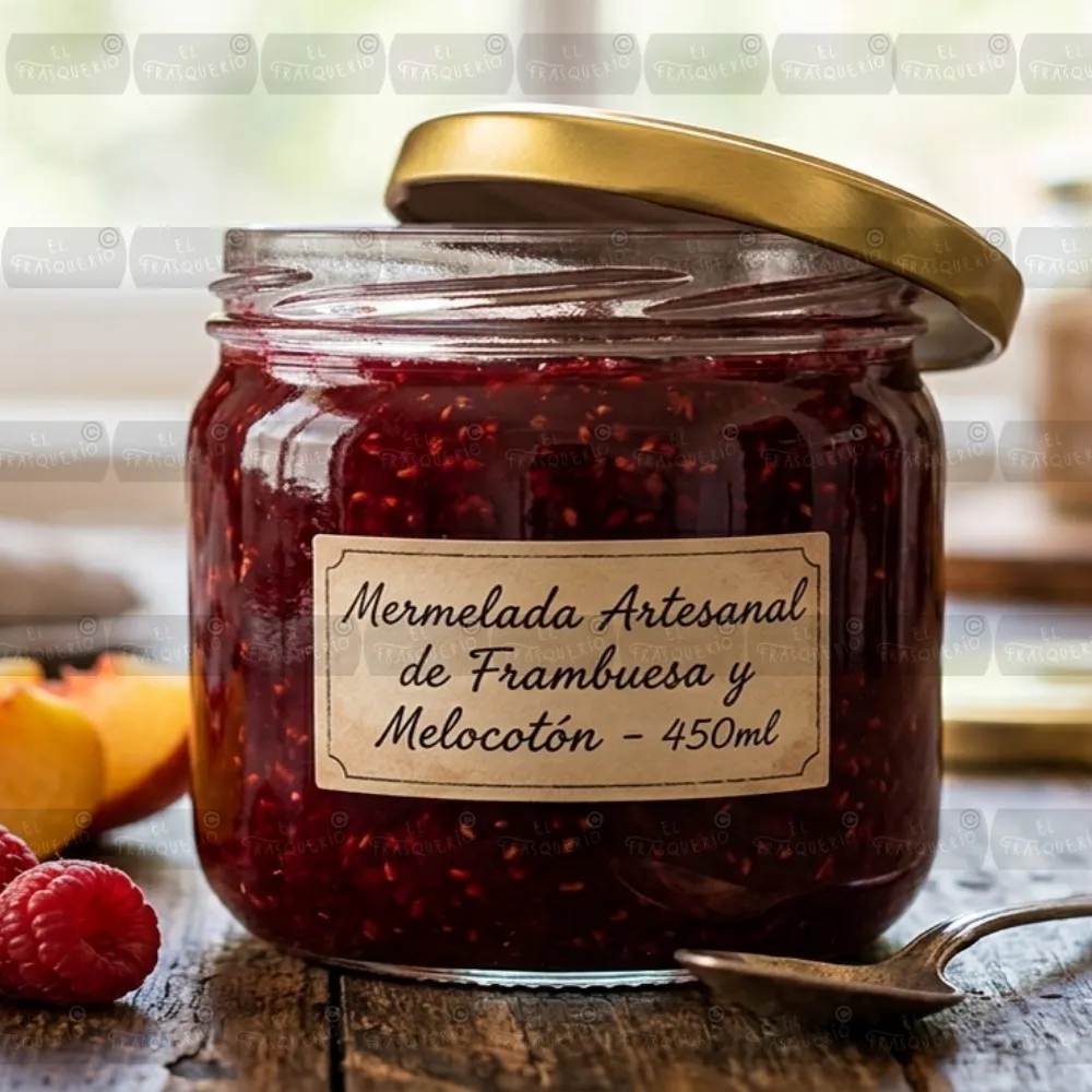 Frasco de vidrio 450 ml ambientado marca de agua