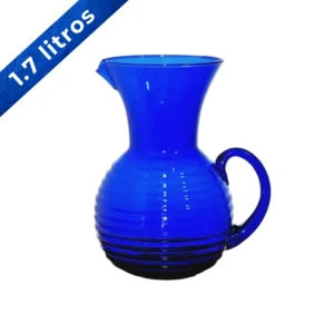 Jarra Espiral 1.75 litros en vidrio Azul Cobalto con capacidad