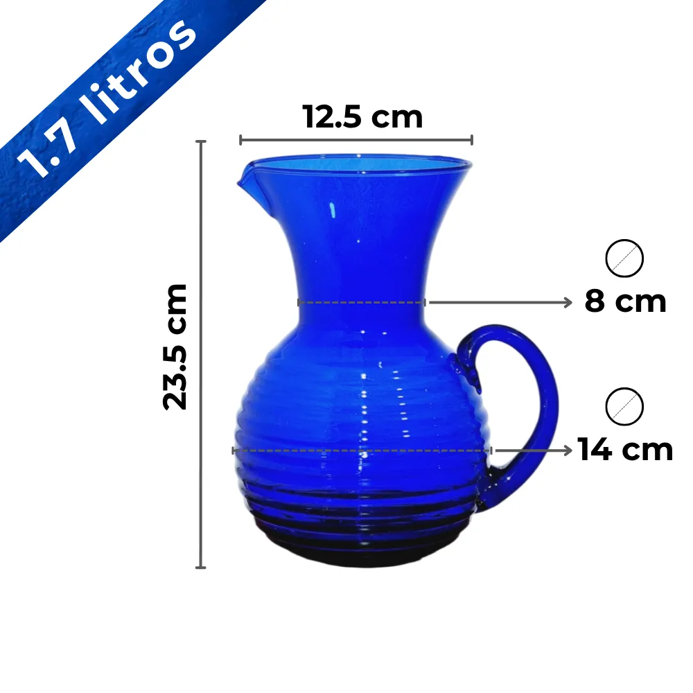 Jarra Espiral 1.75 litros en vidrio azul cobalto | Energiza tu Agua con Estilo Natural 6 Jarra Espiral 1.75 litros en vidrio azul cobalto | Energiza tu Agua con Estilo Natural - Imagen 6