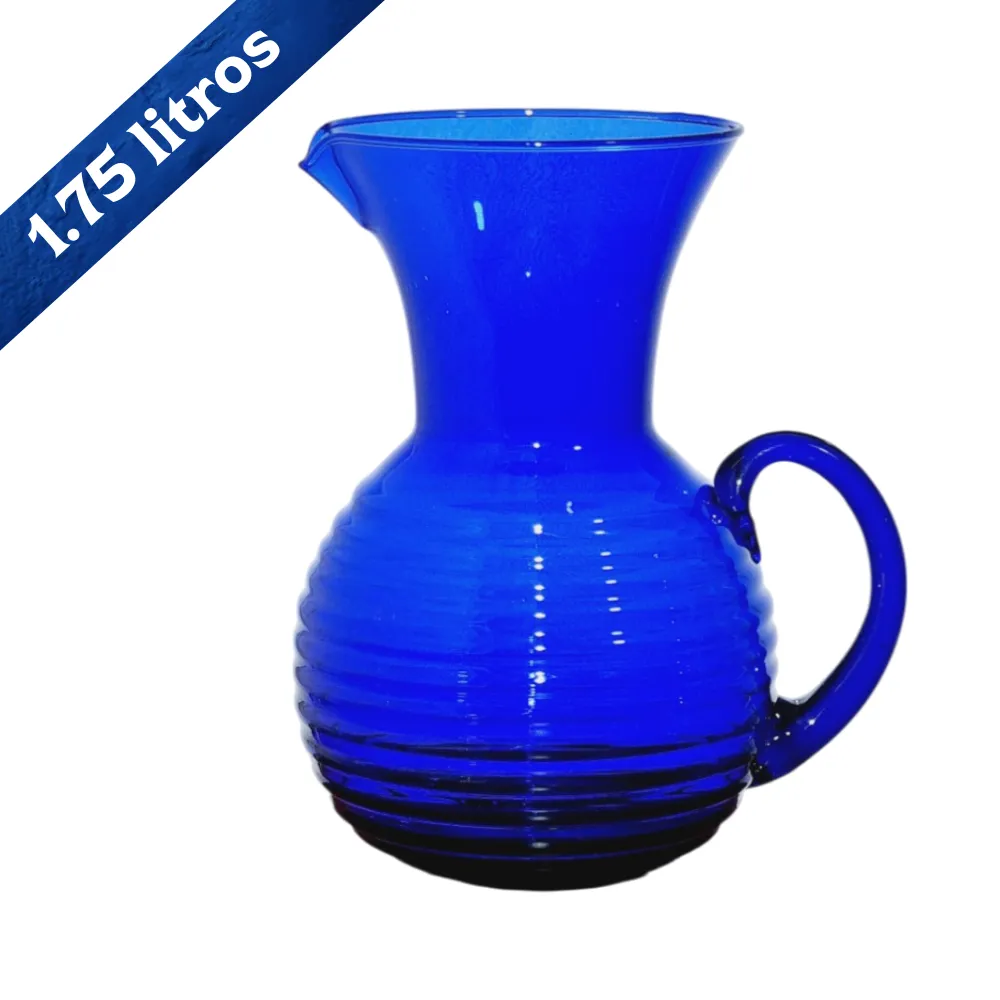 Jarra Espiral 1.75 litros en vidrio azul cobalto