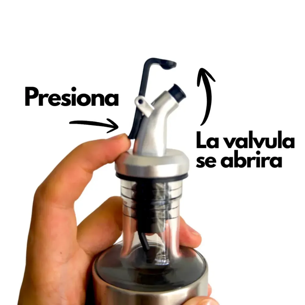 Aceitera de vidrio 300 ml redonda con indicador funcionamiento