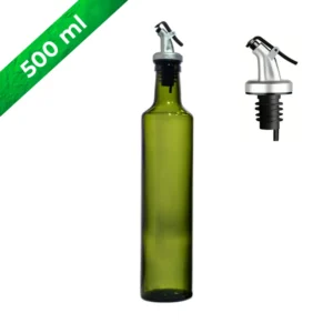 Aceitera de vidrio 500 ml redonda verde