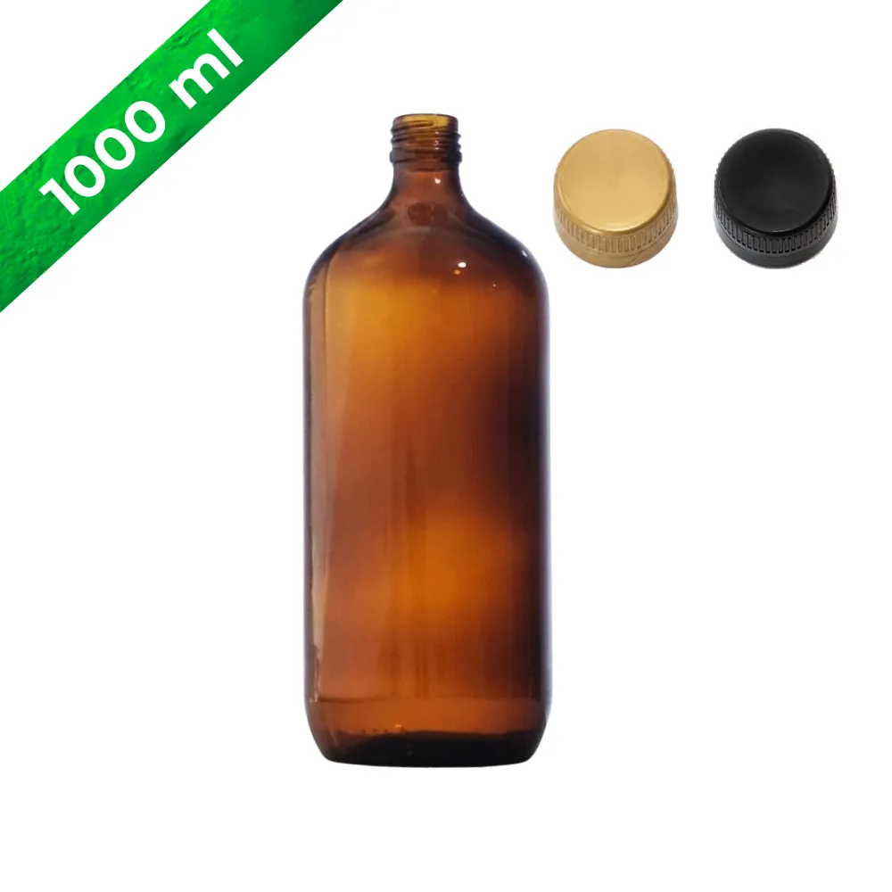 Home 60 Botella de vidrio 1000 ml ambar tapa rosca capacidad