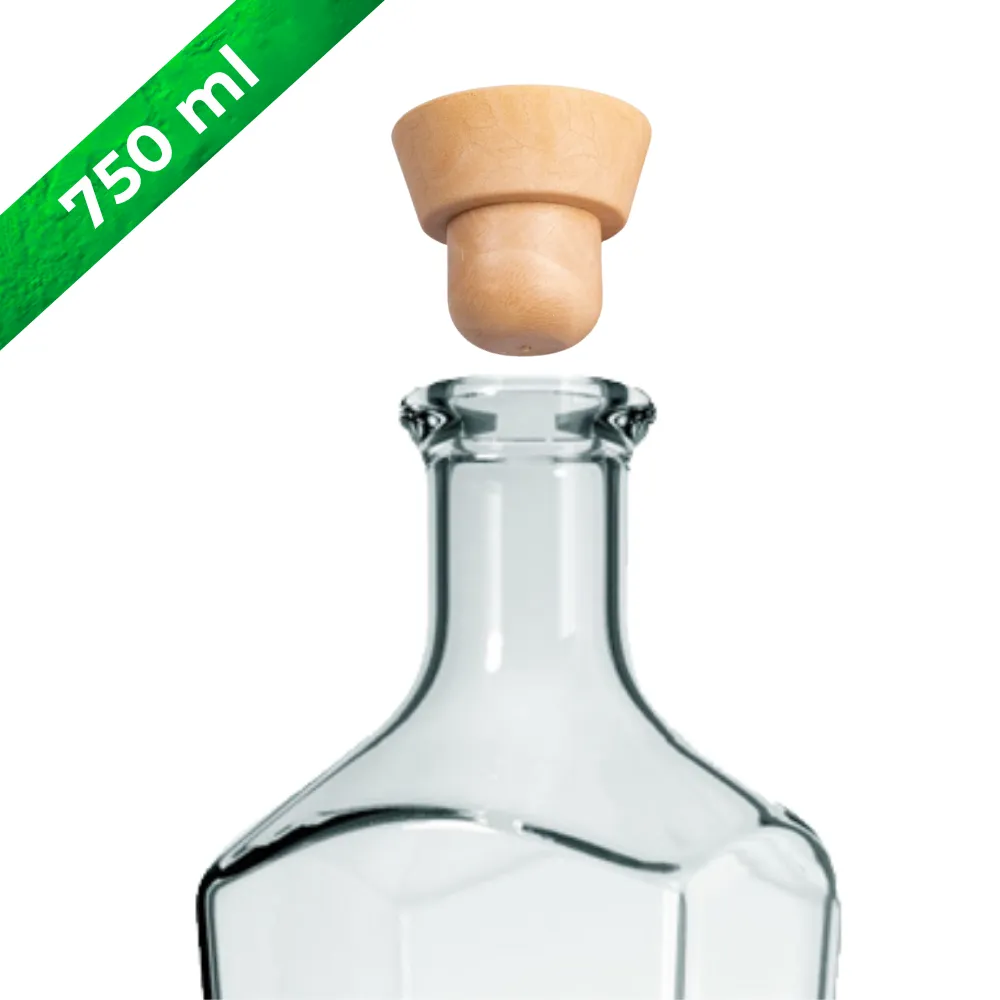 Home 59 Botella de vidrio 750 ml Imperial con corcho enfoque boca