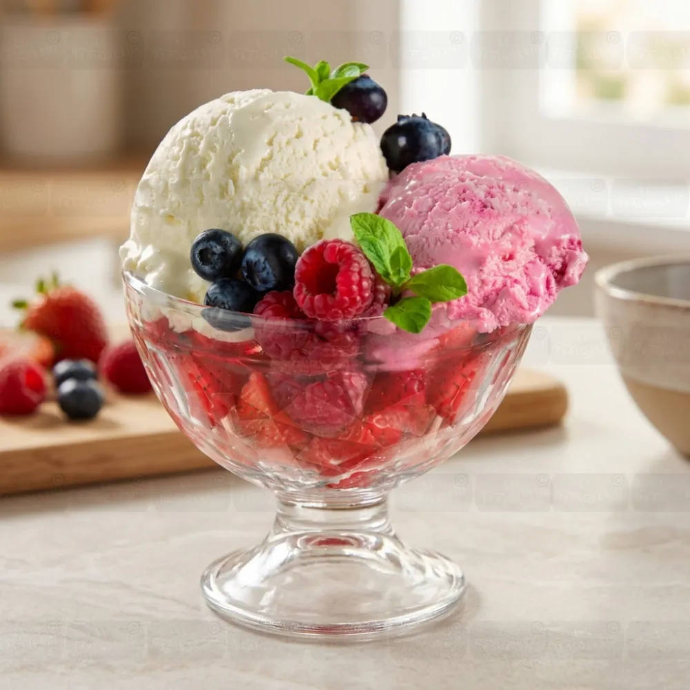 Copa Helado Davinci 253 ml capacidad ambientada con helado marca de agua