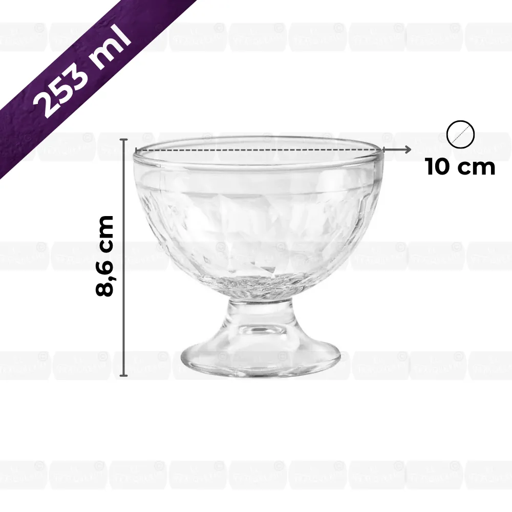 Copa Helado Davinci 253 ml capacidad y medidas marca de agua