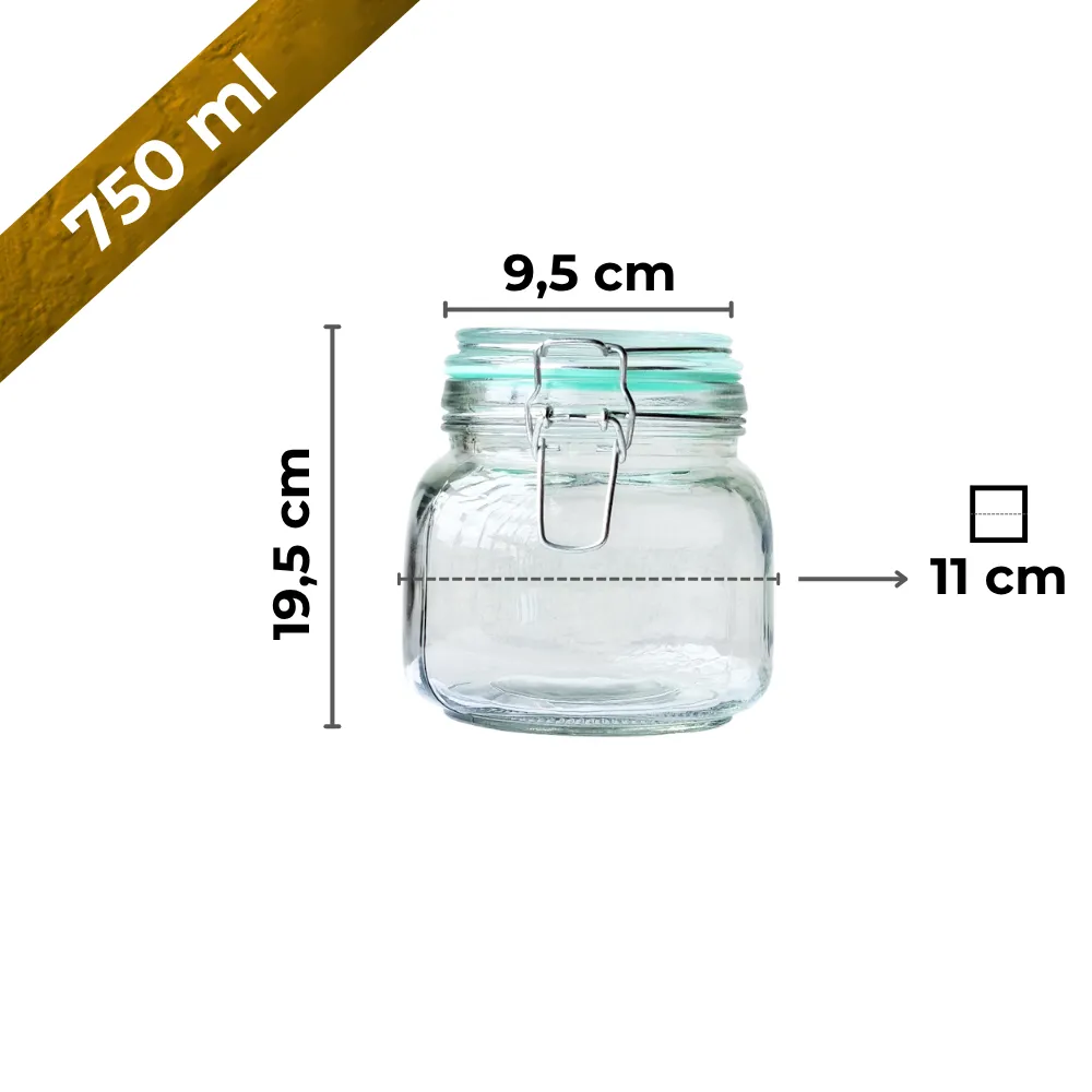 Frasco hermetico 750 ml capacidad y medidas