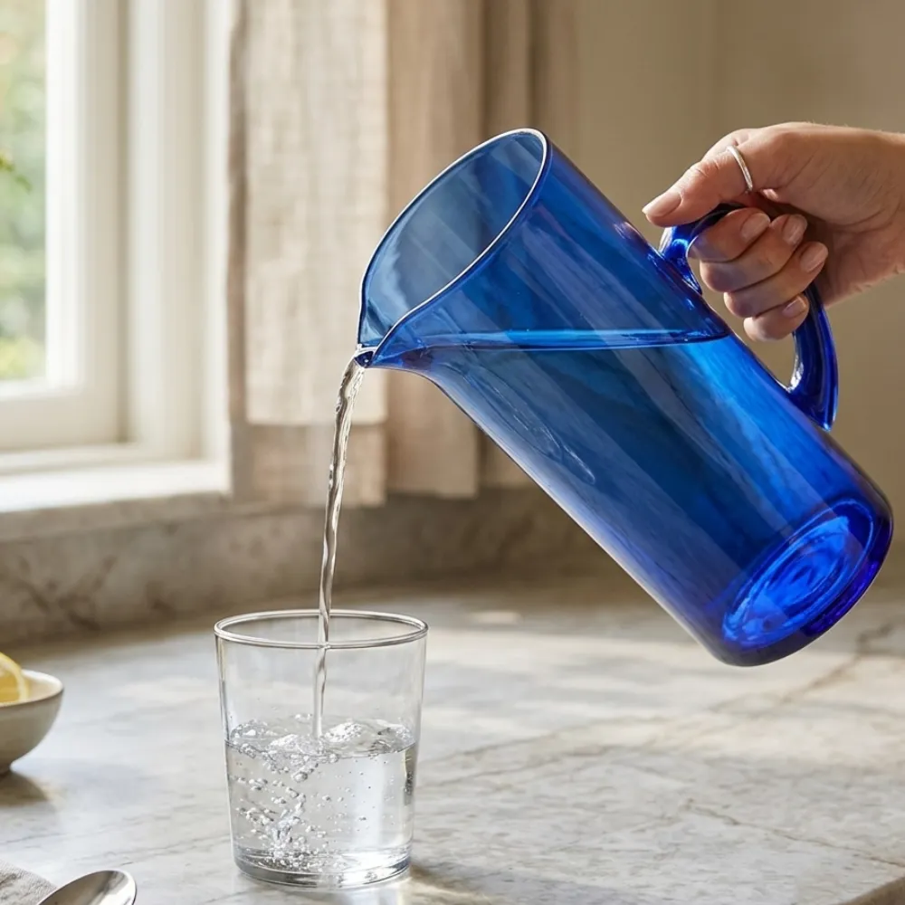 Home 56 Jarra Tunjo 1300 ml azul cobalto ambientada