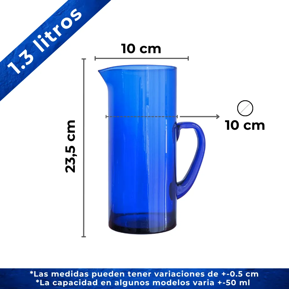 Home 58 Jarra Tunjo 1300 ml azul cobalto capacidad y medidas